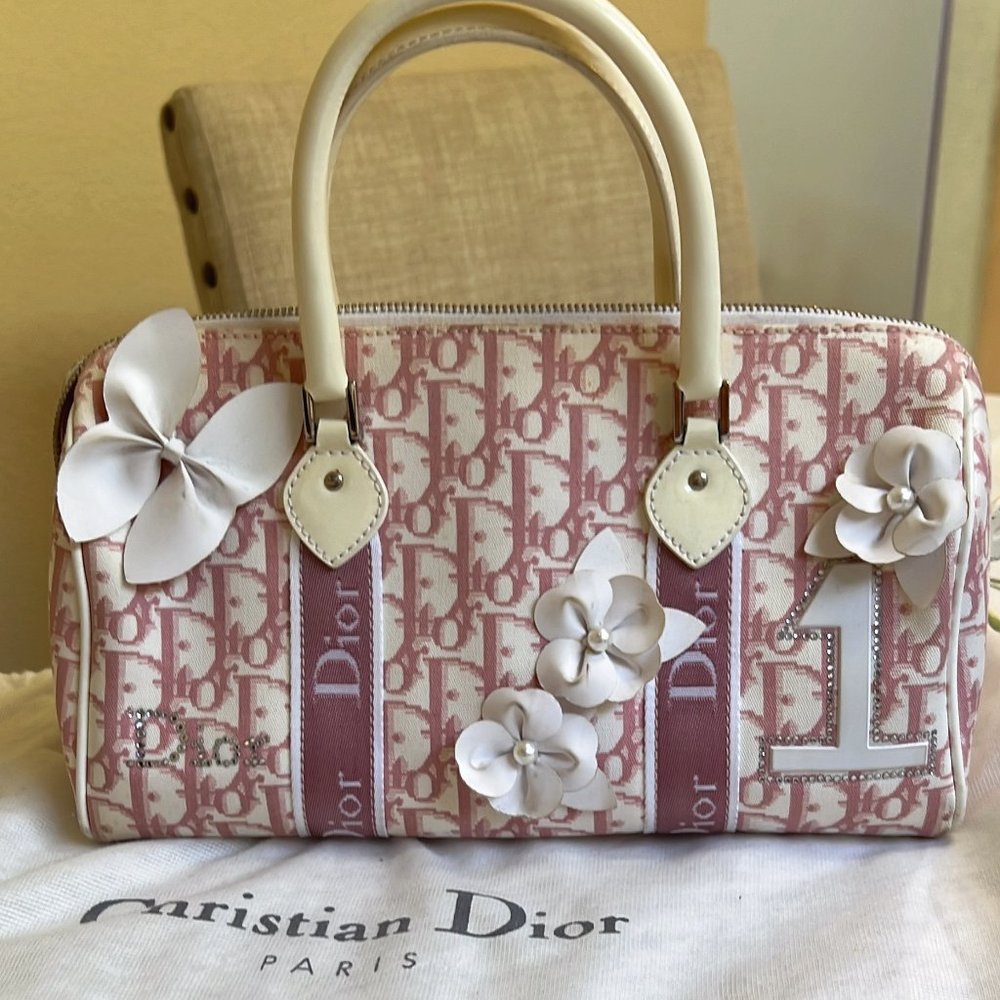AUTHENTIC Christian Dior CUTE BOSTON Bag - PINK